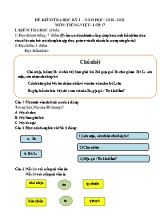 Đề kiểm tra học kỳ I môn Tiếng Việt Lớp 1 (Chân trời sáng tạo) - Năm học 2020-2021